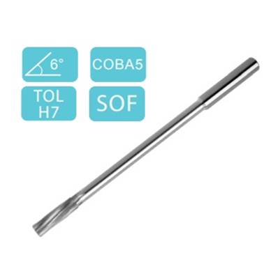 Alésoir machine taille hélicoïdale 6° série extra-longue queue cylindrique H7 1/10éme HSS-M35 Ø15,20