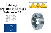 Filière ronde filetage réglable NFE74001 2A UNC 5/16 x 18 Ø 25,4 HSS-M2