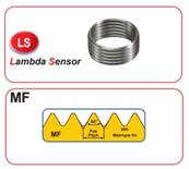 10 Filets rapportés solide inox sans tige d'entrainement i SP M 18x1.5 - 9mm