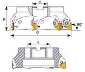 Fraise à surfacer 90°D160 d40 Z07 TPKN 22 Face Mill