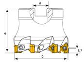 Fraise à surfacer D032 d16 Z04 XNKT 06 Face Mill