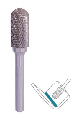Fraise lime cyl. bout arrondie HSS-M2 C Taille croisé 12X30 MM SC-5M
