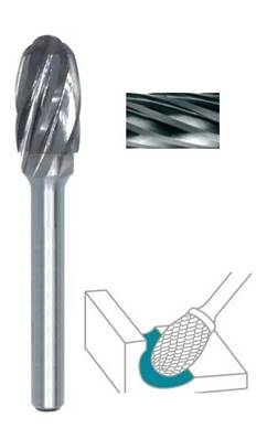 Fraise lime CW tête ovale SE dent. Alu Ø 16X25 queue Ø 6 16X25 MM SE-6M