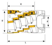 Fraise hérisson D100 Z30 K75 APKT 16 Shoulder Miller