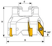 Fraise à surfacer 90°D063 d22 Z05 VCGT 16 Face Mill