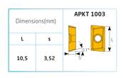 Fraise à plaquettes 90° APKT 1003 - D50 x d22