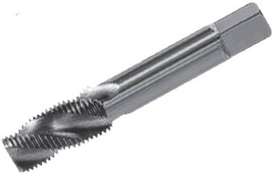 Taraud machine court HSS filetage gaz conique Forme C Hélice 35° BSPT 3/8 x 19