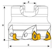 Fraise à surfacer D080 d27 Z06 WNMX 09 Face Mill