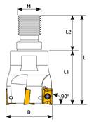 Fraise D35 Z03 M16 APKT 16 Modular End Mill
