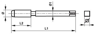 Taraud machine court métrique Co5 DIN 352 Forme C Hélice 35° M 5 x 0.80