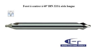 Foret à centrer série longue HSS M2 Forme A - 60° DIN 333A 