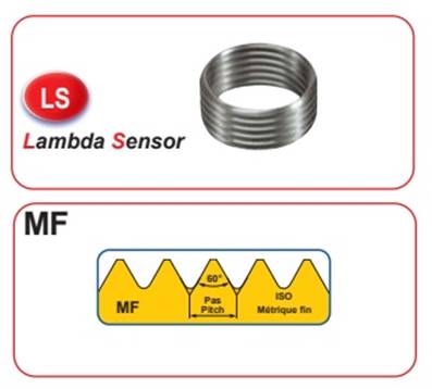 10 Filets rapportés solide inox sans tige d'entrainement i SP M 18x1.5 - 9mm