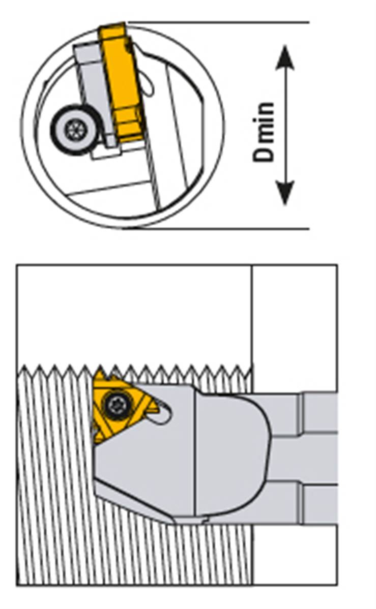 Outil à Fileter Intérieur Pour Tour CNC - Tige 16 Mm, Inserts 16IR AG60 - SNR0016Q16
