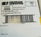 Standard abrasives 2" Ø 51 mm, grain 80 TS Changement Rapide Disque