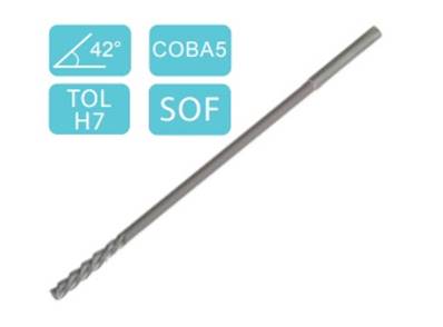 Alésoir machine taille hélicoïdale 42° coupe descendante queue cylindrique H7 HSS-M35 Ø2