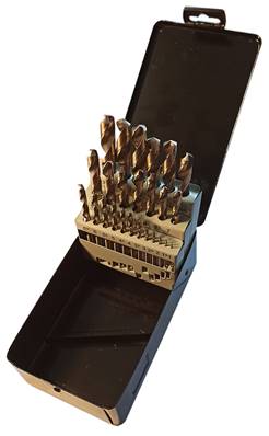 Coffret métallique de 25 forets cylindriques TAN de Ø 1 à Ø 13 par 0,5 mm