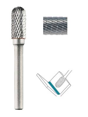 Fraise lime CW cyl. bout arrondie SC denture brise copeaux Ø 12 lt 150 queue Ø 6 12X25X150 MM SC-5M