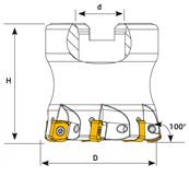 Fraise à surfacer 100° D040 d16 Z06 BLMP 06 Face Mill