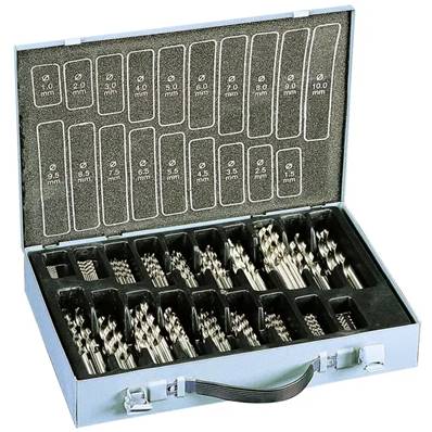 Valise métallique de 170 forets HSS DIN 338 taillé meulé SP de Ø 1 à Ø 10 mm par 0,5 mm