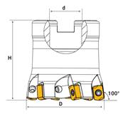 Fraise à surfacer 100° D050 d22 Z06 ENMX 06 Face Mill