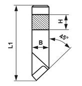 Grain d'alésage à charioter 45° à gauche K20 - ISO 145 - carré de 12