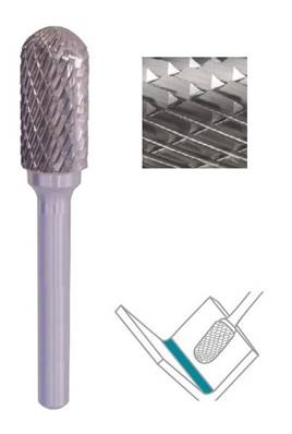 Fraise lime CW cyl. bout arrondie SC dent. Croisée Ø 12X25 queue Ø 8 12X25 MM SC-5M