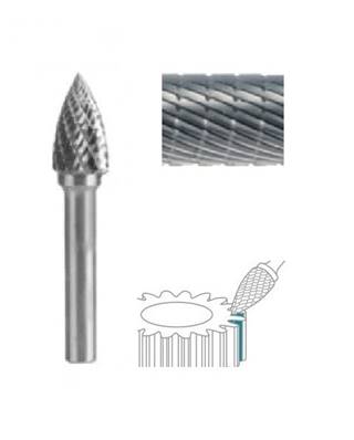 Fraise lime CW ogive tête flame SG denture brise copeaux Ø 16 x 25 queue de Ø 6 16X25 MM SG-6M