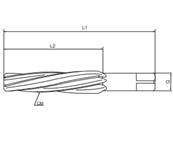 Alésoir à main taille hélicoïdale 7° pour cône Morse 6