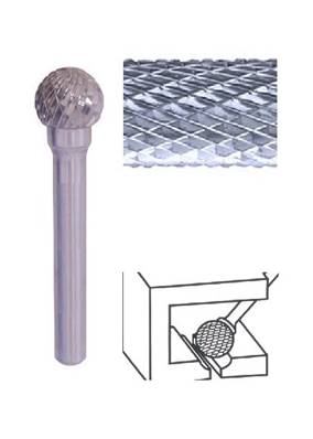 Fraise lime CW ogive tête sphérique SD denture diamant Ø 10 lt 250 queue Ø 6 10X8X250 MM SD-3M