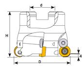 Fraise à surfacer D063 d22 Z06 RHKW 08 Face Mill