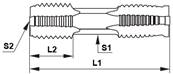 Taraud double coupe HSS filetage métrique pas fin ISO DIN 13 MF 12 x 1.25