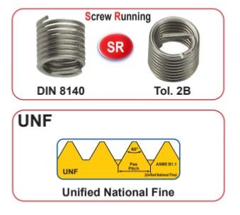 Filets rapportés UNF 4X48 à 1"X12 2B 2D