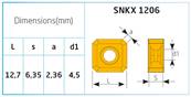 Fraise à plaquettes 45° SNKX 1206 - D 40 x d 16