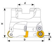 Fraise à surfacer D063 d22 Z06 RHKW 12 Face Mill