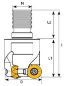 Fraise D32 Z03 M16 RPMT 12 Modular End Mill