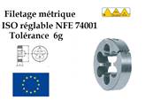 Filière ronde filetage métrique réglable ISO NFE 74001 16 x 200 Ø 50,8 HSS