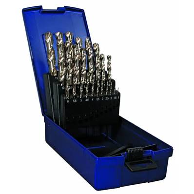 Coffret plastique de 25 forets cylindriques TAM de Ø 1 à Ø 13 par 0,5 mm