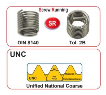 Filets rapportés UNC 2X56 à 1"X8 2B 3D