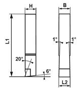 Outils de tour pelle ISO 404 - DIN 4956 HSS-Co10% carré de 10