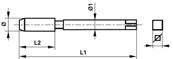 Taraud machine court HSS DIN 352 filetage unifié ANSI B 1.1 Forme D UNC 1/4 x 20
