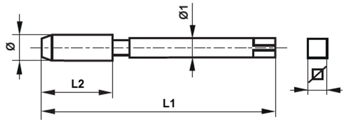 Taraud Machine HSS 1/2-12 Filetage Gauche - Acier Rapide, Longueur 89 Mm - Pour Métal, Fonte, Laiton