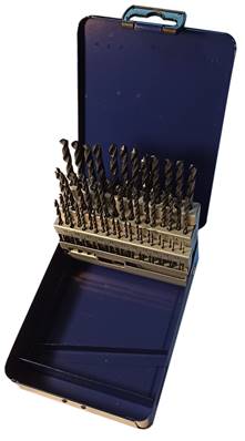 Boite métallique de 51 forets HSS DIN 338 Laminés de Ø 1 à Ø 6 mm par 0,1 mm