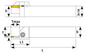 Porte outil de tronçonnage 2525 4C-R (110-150) Grooving Holder