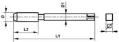 Taraud machine court HSS Forme C Conicité 1:16 NPT 1/2 x 14