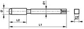 Taraud machine court HSS Forme C Hélice 35° Conicité 1:16 NPT 1.1/2 x 11.5