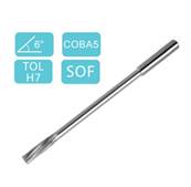 Alésoir machine taille hélicoïdale 6° série extra-longue queue cylindrique H7 1/10éme HSS-M35 Ø15,20