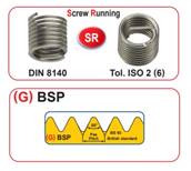 5 Filets rapportés inox 304 Type S DIN 8140 Tol. ISO 2 (6H) G (BSP) 1/2x14 - 1,5D