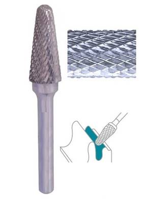 Fraise lime CW conique bout arrondie SL denture diamant Ø 16 x 33 queue Ø 6 16X33 MM SL-6M
