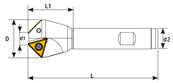 Fraise à chanfreiner 02-18 Z01 K60° TCMT 11 Chamfering Endmill