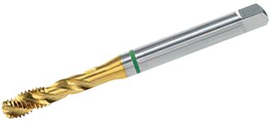 Taraud machine Co5 - PM + TiN Bague verte métrique ISO DIN 13 Forme C hélice 39° DIN 371 M 3 x 0.50